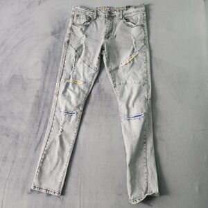8IGHTH DSTRKT Jeans Mens Size 32x32 Gray Distressed Straight Leg Dstrkt Denim